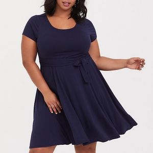 Torrid Jersey Knit Front Tie Skater Dress Purple